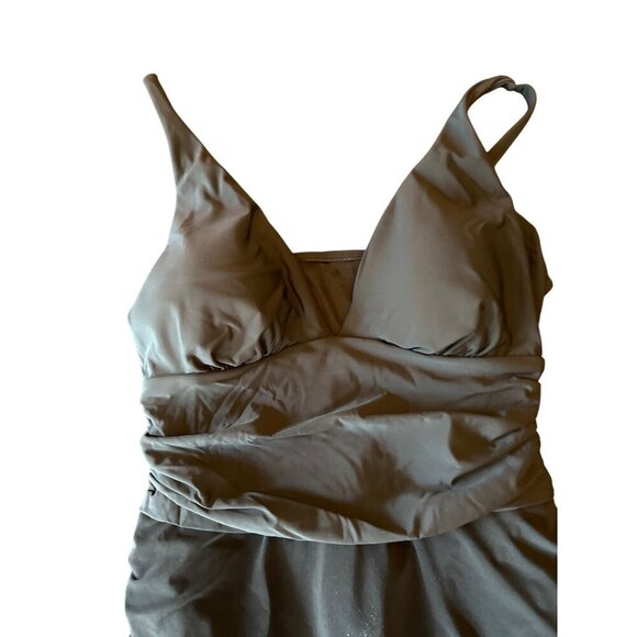 Magicsuit Womens Black Ruched Dress Swimsuit Size 14 Nylon & Lycra Blend - Picture 2 of 9